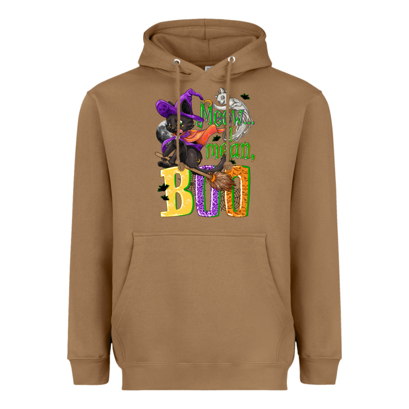Meow I Mean, Boo Halloween Heavyweight Hoodie by NancyCooperArtShop | Teevron
