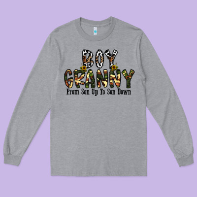 Boy Granny From Son Up To Sondown Long Sleeve Tee Designed By Cowhidedigitalart