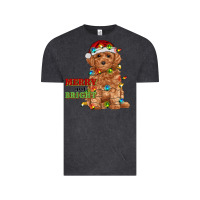 Vintage Black merry and bright toy poodle Vintage Tee - RanaPortraitStore