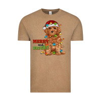 Vintage Coffee merry and bright toy poodle Vintage Tee - RanaPortraitStore