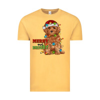 Vintage Mustard merry and bright toy poodle Vintage Tee - RanaPortraitStore