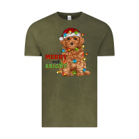 Merry And Bright Toy Poodle Vintage Tee | Teevron