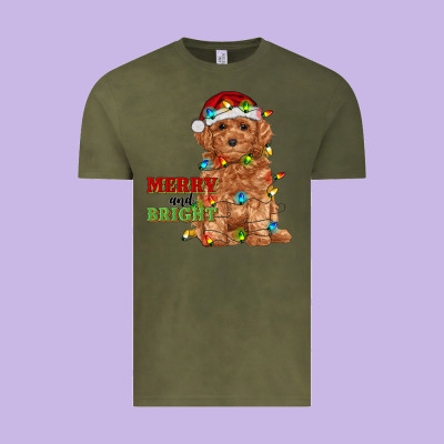 Merry And Bright Toy Poodle Vintage Tee Designed By Ranaportraitstore