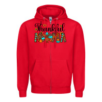 Red thankful mama Zipper Hoodie - JahusDesignShop