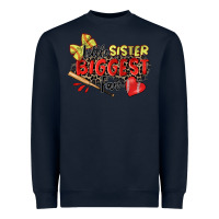 Navy little sister biggest fan softball Heavyweight Sweatshirt - Zillion Design Studio