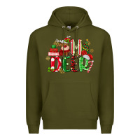 Army Green oh deer reindeer Premium Hoodie - MaliasSmallBusiness