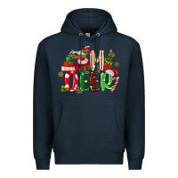 Navy oh deer reindeer Premium Hoodie - MaliasSmallBusiness