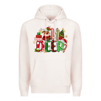 Pale Pink oh deer reindeer Premium Hoodie - MaliasSmallBusiness