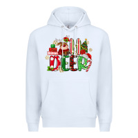 White oh deer reindeer Premium Hoodie - MaliasSmallBusiness