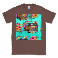 Chestnut floral hippie truck seamless pattern Classic Tee - HRA Design Shop