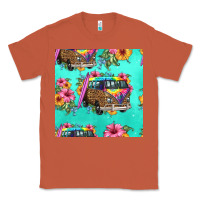 Copper floral hippie truck seamless pattern Classic Tee - HRA Design Shop