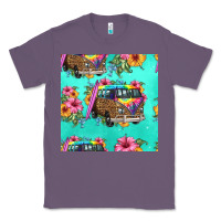 Lavender floral hippie truck seamless pattern Classic Tee - HRA Design Shop
