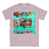 Lilac floral hippie truck seamless pattern Classic Tee - HRA Design Shop