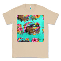 Mushroom floral hippie truck seamless pattern Classic Tee - HRA Design Shop