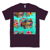 Plum floral hippie truck seamless pattern Classic Tee - HRA Design Shop