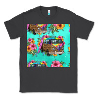 Smoke floral hippie truck seamless pattern Classic Tee - HRA Design Shop