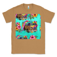 Toasted Coconut floral hippie truck seamless pattern Classic Tee - HRA Design Shop