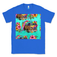 True Royal floral hippie truck seamless pattern Classic Tee - HRA Design Shop