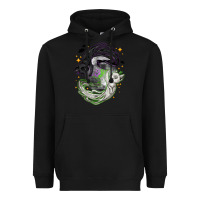 Black Magical cats ghost with moon Halloween Heavyweight Hoodie - NancyCooperArtShop