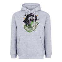 Heather Grey Magical cats ghost with moon Halloween Heavyweight Hoodie - NancyCooperArtShop
