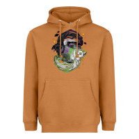 Meerkat Magical cats ghost with moon Halloween Heavyweight Hoodie - NancyCooperArtShop