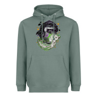 Sage Magical cats ghost with moon Halloween Heavyweight Hoodie - NancyCooperArtShop