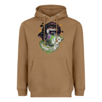 Toasted Coconut Magical cats ghost with moon Halloween Heavyweight Hoodie - NancyCooperArtShop