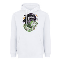 White Magical cats ghost with moon Halloween Heavyweight Hoodie - NancyCooperArtShop