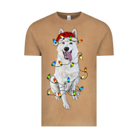 Vintage Camel christmas white shepherd with christmas lights Vintage Tee - RanaPortraitStore