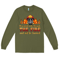 Army Green the fire with firefighter air mask Long Sleeve Tee - HRA Design Shop