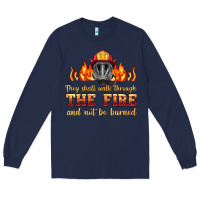 Navy the fire with firefighter air mask Long Sleeve Tee - HRA Design Shop