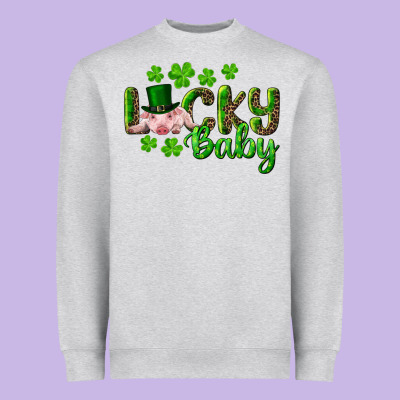 Heavyweight Sweatshirt Lucky Baby With Pig