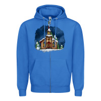 True Royal Christmas church and snow Zipper Hoodie - AdoDesignShop