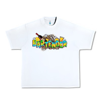 White bartender Urban Heavy Tee - Zillion Design Studio