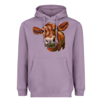 Lavender red angus face Heavyweight Hoodie - LillyAllenDesigns