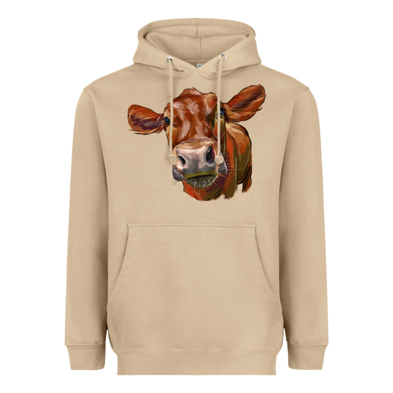 Red Angus Face Heavyweight Hoodie by LillyAllenDesigns | Teevron
