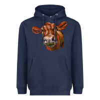 Navy red angus face Heavyweight Hoodie - LillyAllenDesigns