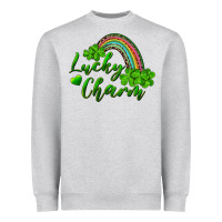 Heather Grey Lucky charm rainbow and shamrocks Heavyweight Sweatshirt - RanaPortraitStore