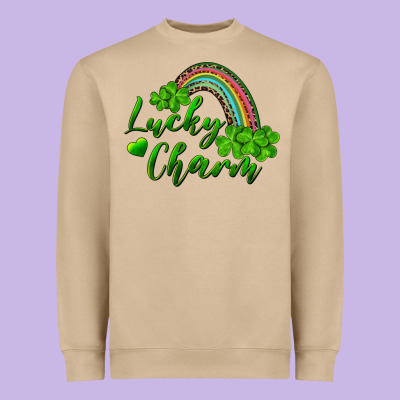 Heavyweight Sweatshirt Lucky charm rainbow and shamrocks