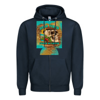 Navy dead tired fueled by coffee 12 oz can cooler (regular) Zipper Hoodie - Artiststas