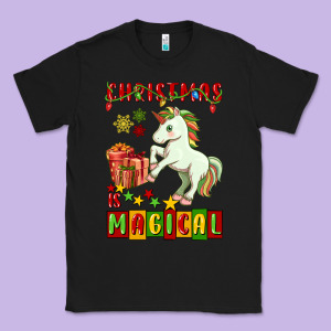 Christmas Magical Unicorn Classic Tee Designed By Fadigitalartstudio