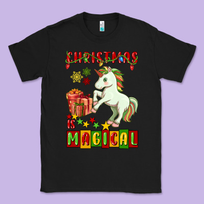 Christmas Magical Unicorn Classic Tee Designed By Fadigitalartstudio