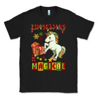 Black christmas magical unicorn Classic Tee - FaDigitalArtStudio