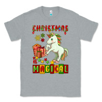 Heather Grey christmas magical unicorn Classic Tee - FaDigitalArtStudio