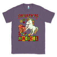Lavender christmas magical unicorn Classic Tee - FaDigitalArtStudio