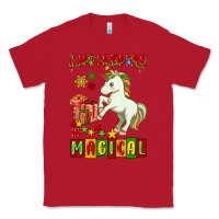 Red christmas magical unicorn Classic Tee - FaDigitalArtStudio