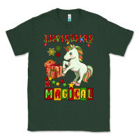 Sports Green christmas magical unicorn Classic Tee - FaDigitalArtStudio
