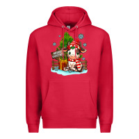 Cardinal merry christmas cow Premium Hoodie - MaliasSmallBusiness