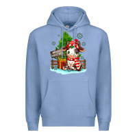 Colony Blue merry christmas cow Premium Hoodie - MaliasSmallBusiness