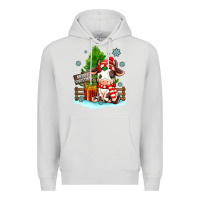 Dove Grey merry christmas cow Premium Hoodie - MaliasSmallBusiness